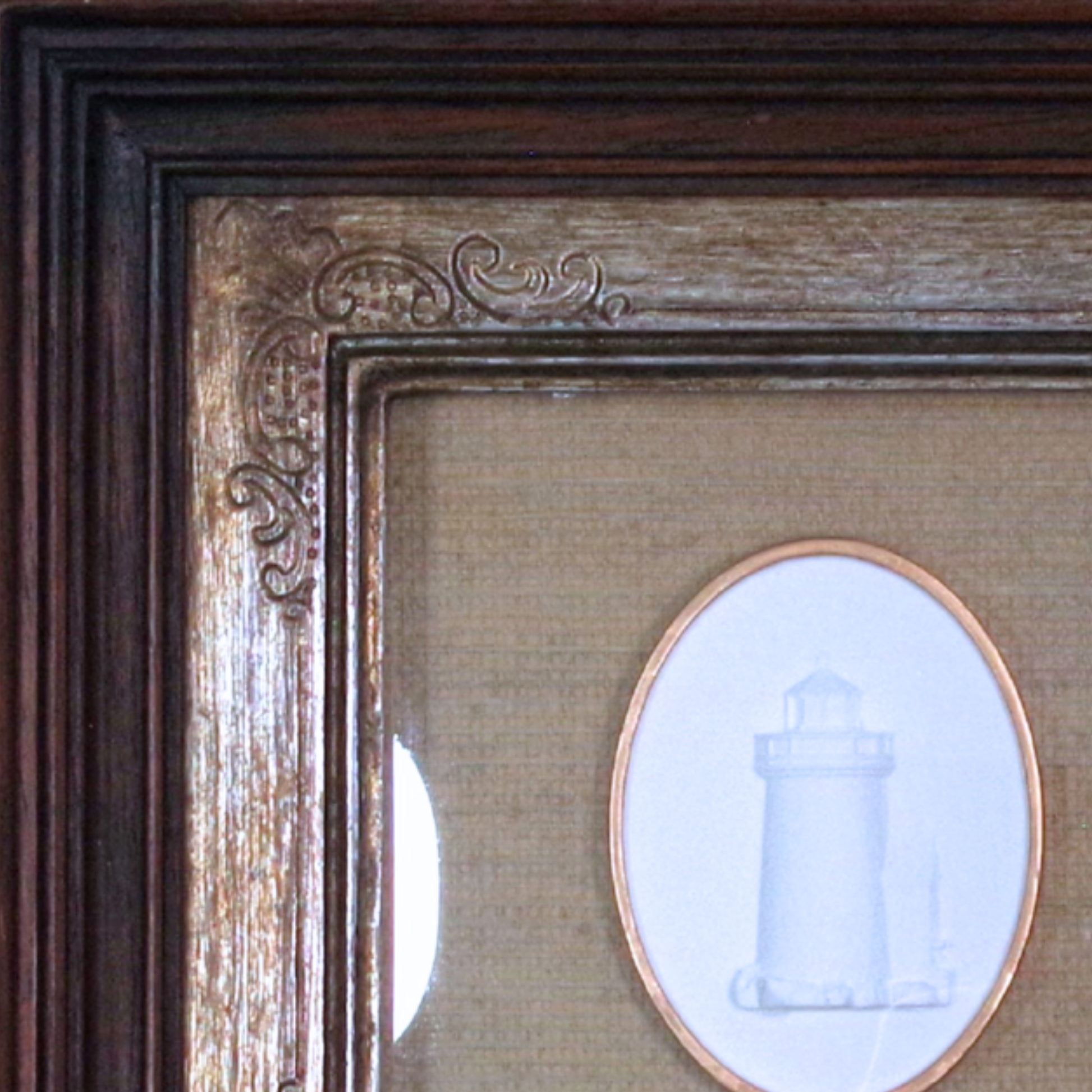 Twin Beacons - Brant Point & Sankaty Lighthouse Framed Intaglios