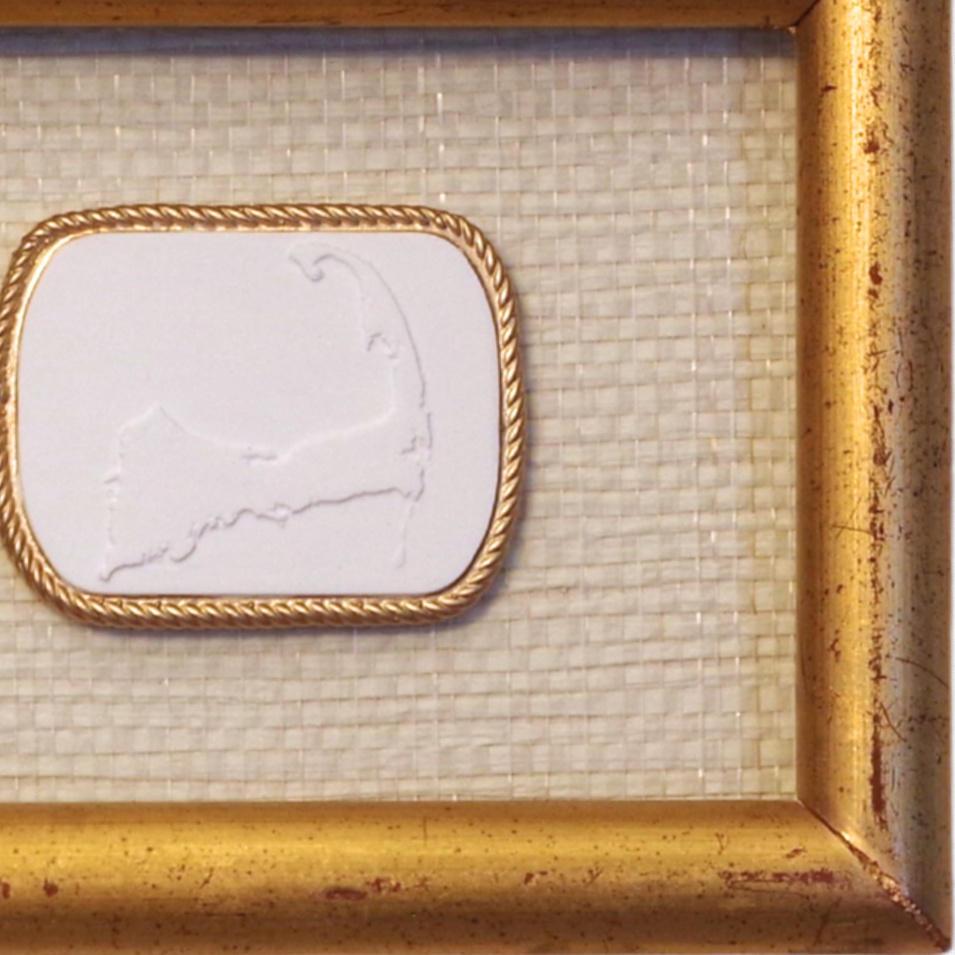 Golden Cape – Cape Cod Map Framed Intaglio