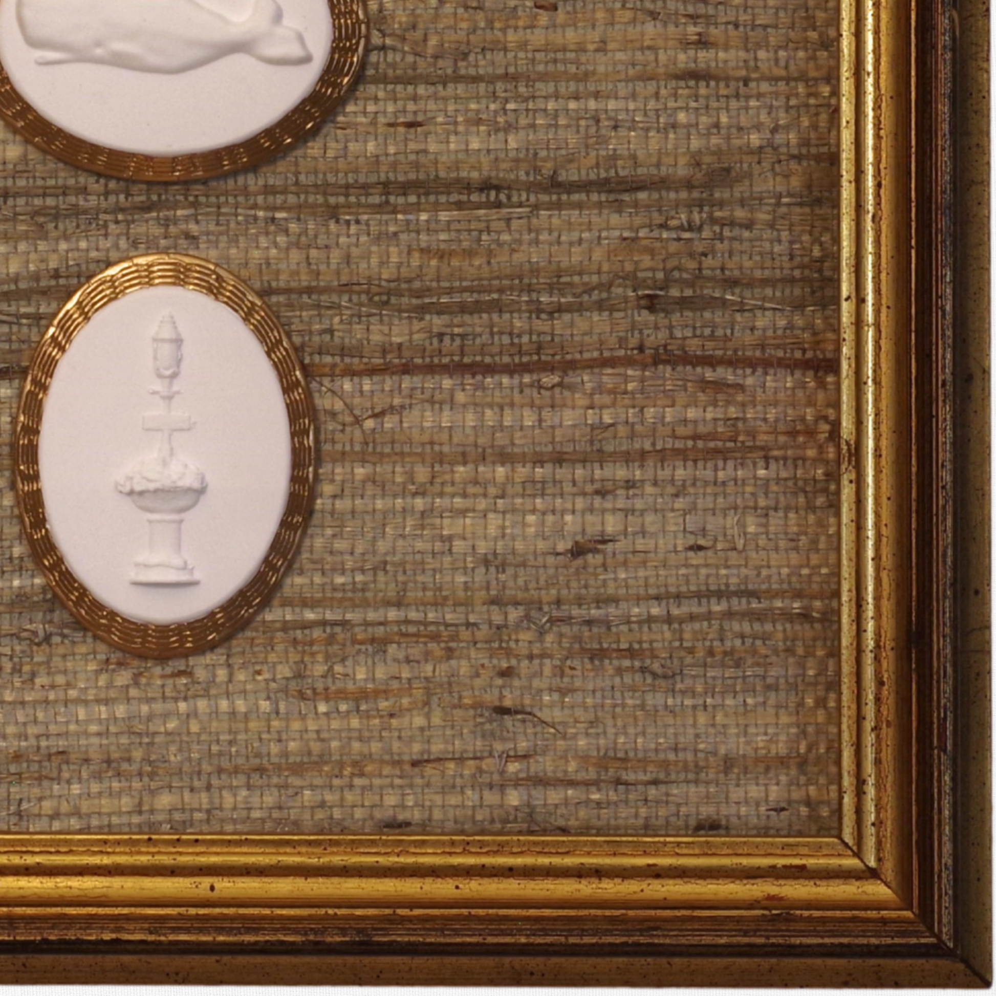 Daffodil · Whale · Nantucket Fountain · Vintage Gold Frame · Straw Wallpaper