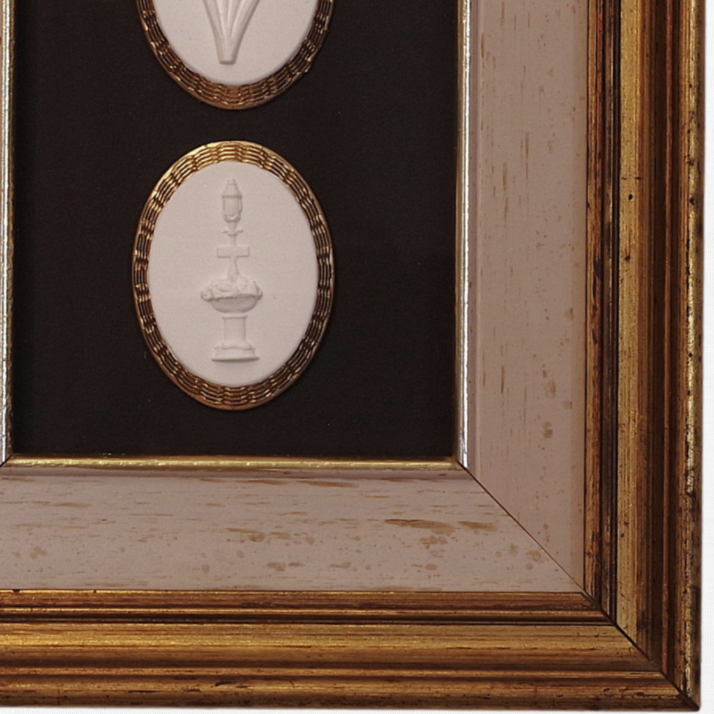 Daffodil · Nantucket Fountain · Vintage Gold Frame · Black Matboard