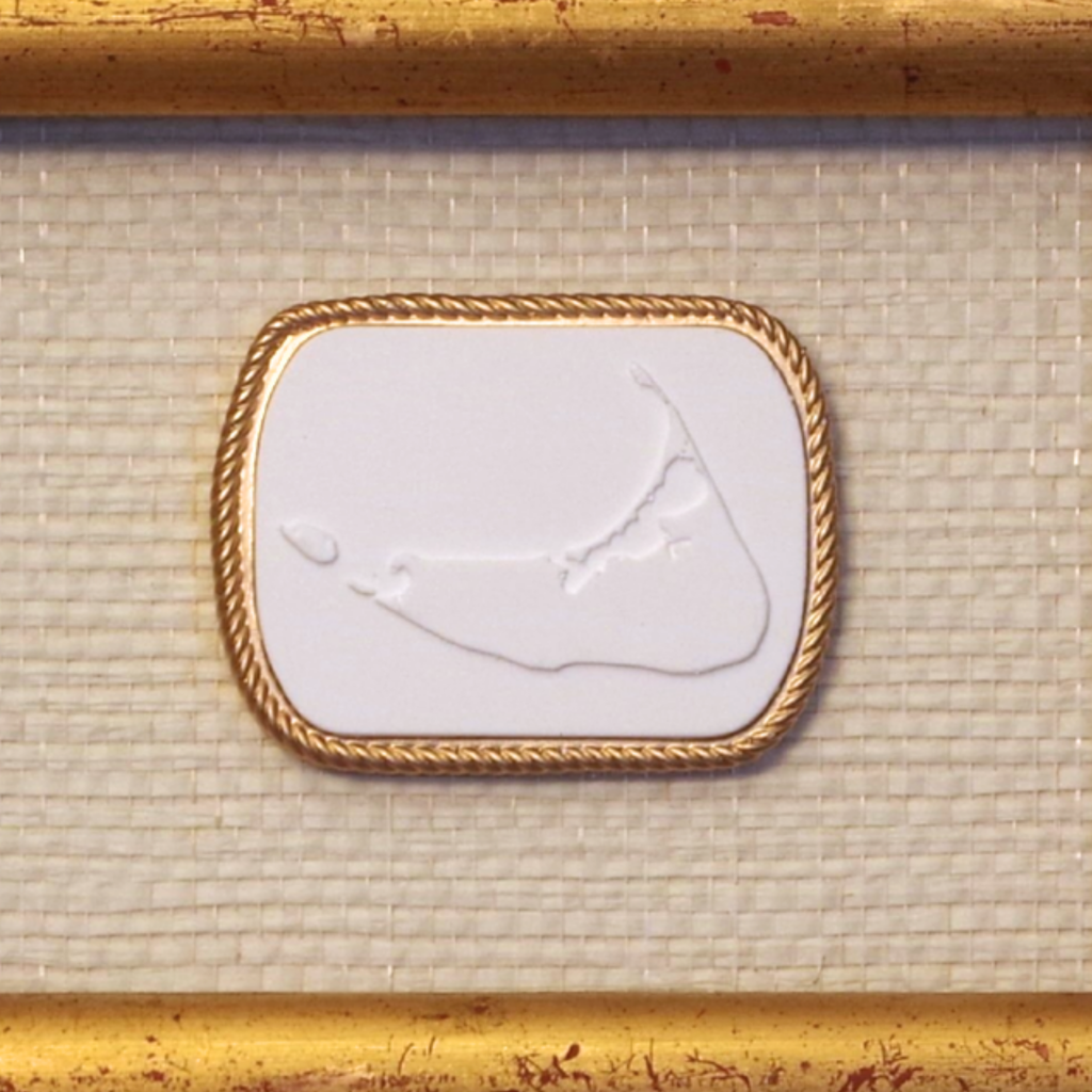 Golden Chart – Nantucket Map Framed Intaglio
