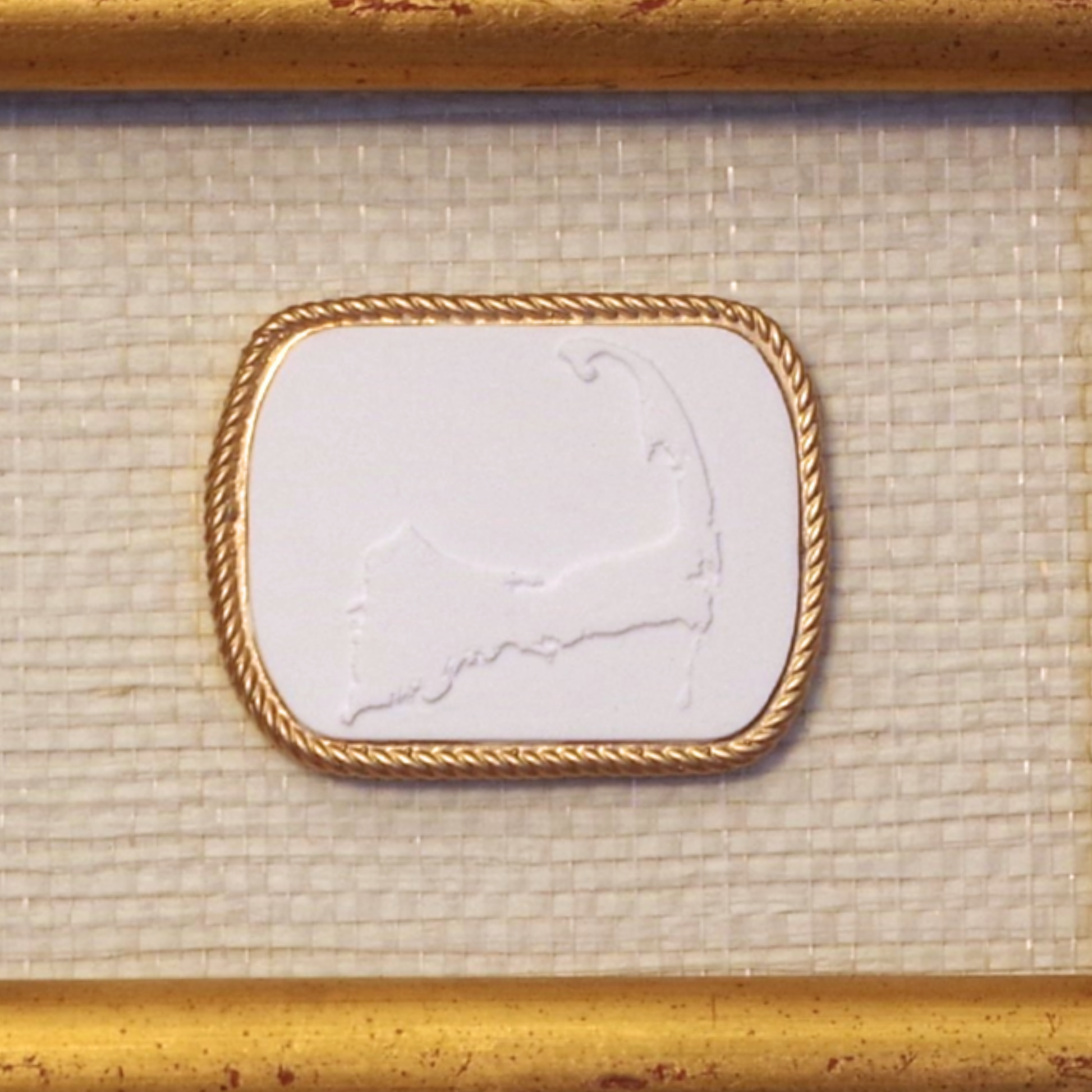 Golden Cape – Cape Cod Map Framed Intaglio