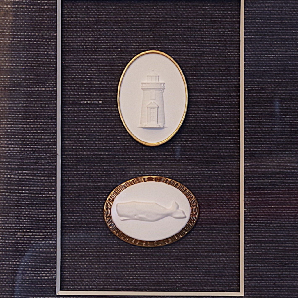 Brant Point · Whale · Vintage Gold Frame · Navy Wallpaper