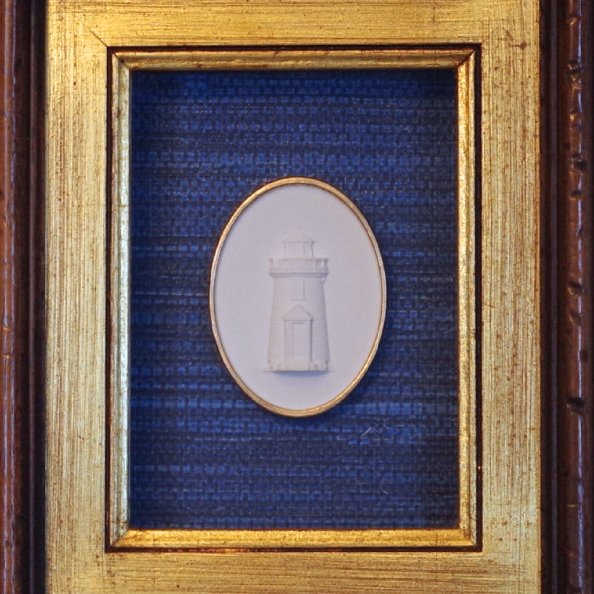Gilded Harbor - Lighthouse Deep-Set Framed Intaglio