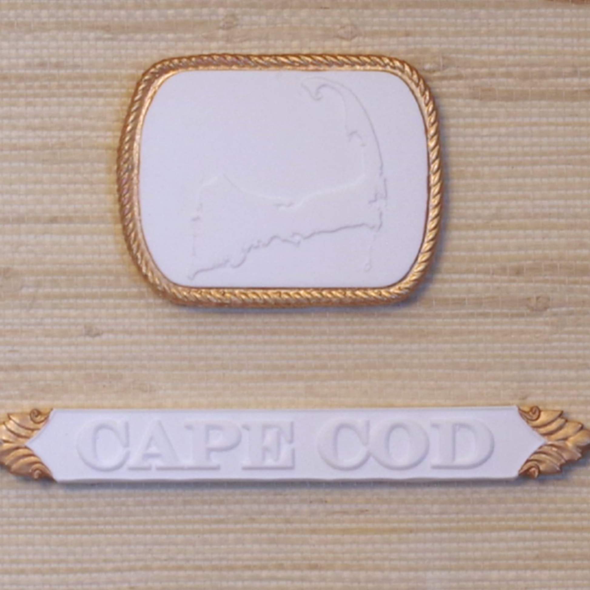 Cape Crest – Cape Cod Map & Quarter Board Framed Intaglio