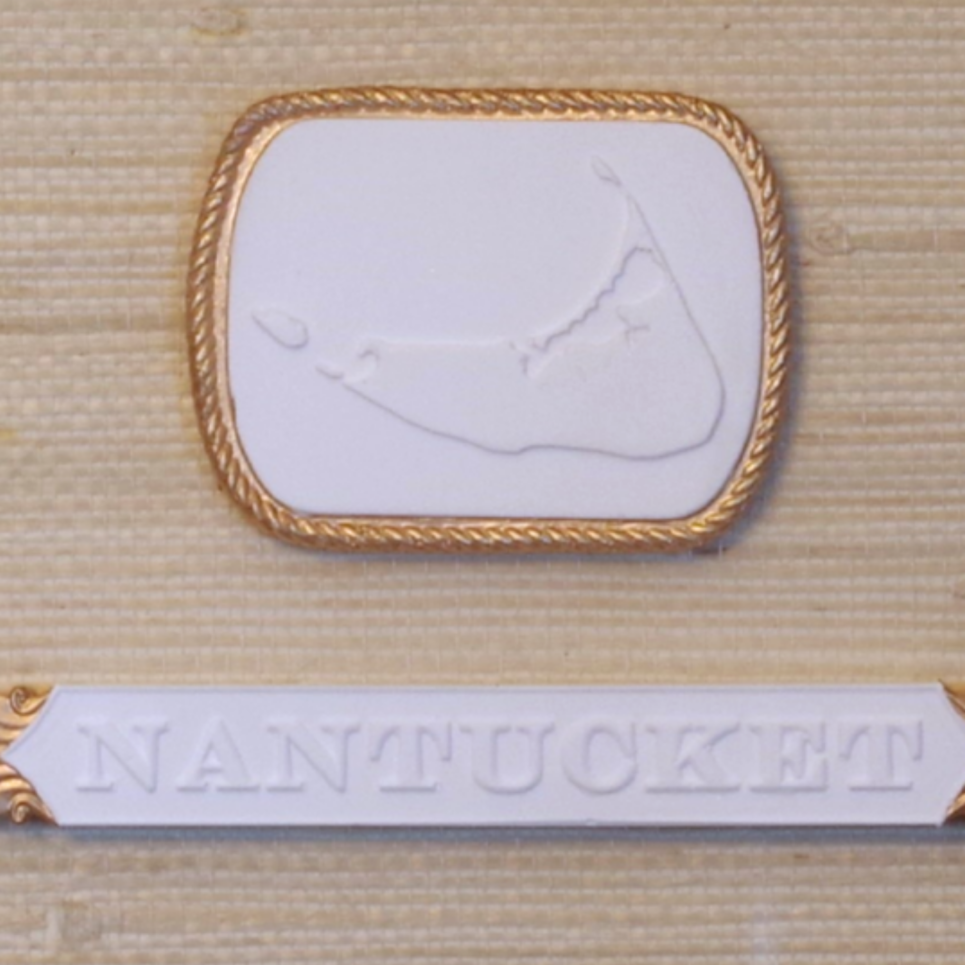 Island Marker - Nantucket Map & Quarter Board Framed Intaglio