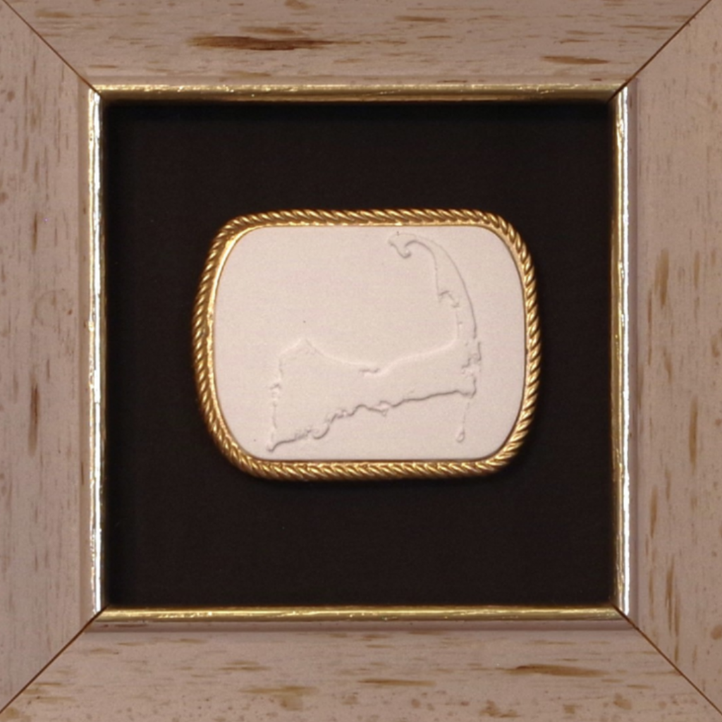 1 · Cape Cod Map · Vintage Gold Frame · Black Matboard