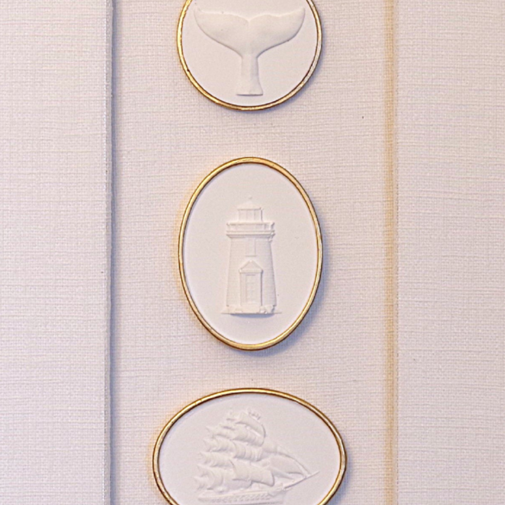 Whale · Brant Point · Ship · Gold Frame · Linen