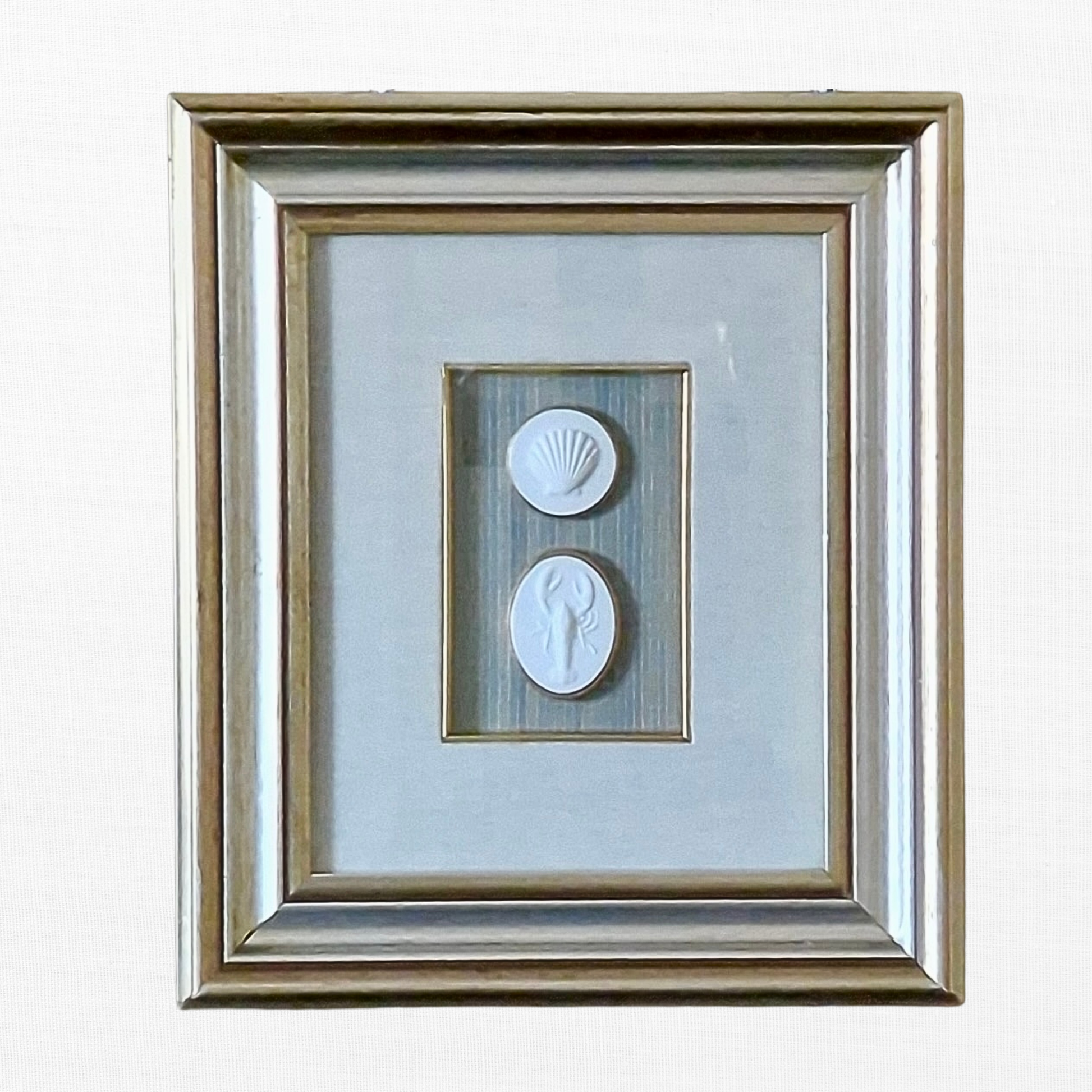 Tidal Pair – Shell & Lobster Framed Intaglios