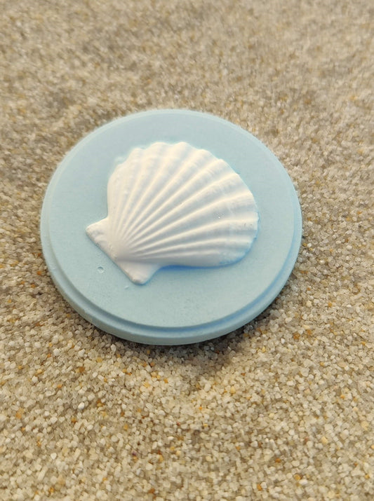 Azure Tide – Seashell Intaglio in Coastal Blue